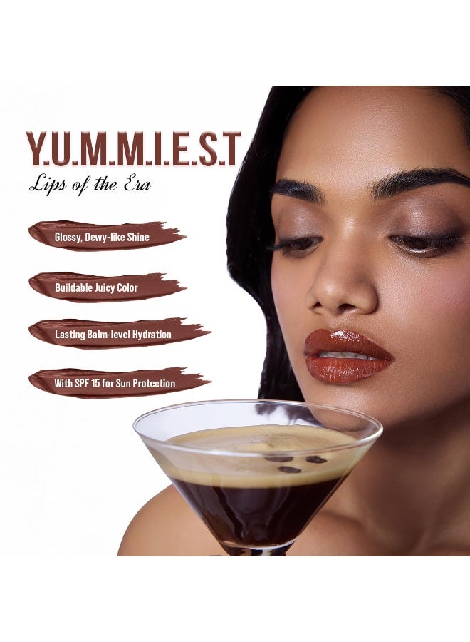 Staze 9to9 Y.U.M.M.Y Lip Gloss Balm | Intense High-Shine Gloss Finish | With SPF 15 | Lightweight | 05 Double Espresso | 2g - Image 2